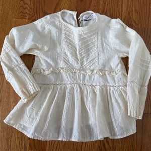 Zara baby doll top long sleeve with ruffles